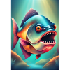 Angry looking piranha fish