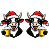 Cow Christmas Beer Team
