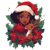 African Santa Woman Coffee Christmas