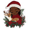 African Santa Woman Coffee Christmas