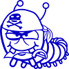 Caterpillar Evil Pirate Sailor Hat Morsom søt tegneserie