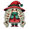 Gnome Fille Festive en Scandinave
