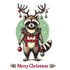 Merry Christmas Raccoon Joy