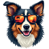 Australian Shepherd Wearing Sunglasses