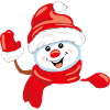 Waving happy snowman