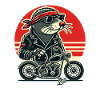 Blind Mole Rocker with Motorcycle