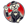 Gentleman retro dog greets friendly