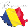 Bandiera della Romania nella mappa della Romania RO