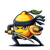 Lemon Ninja Fighter Cartoon Motif