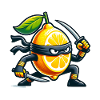 Zitrone Ninja Mit Samurai-Schwert