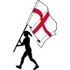 Flag England woman walking
