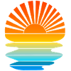 Retro sunset with waves