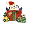 Merry Christmas - Christmas Penguin - white