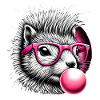 Quirky Squirrel with Pink Glasses