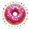 Pink Frosted Donut with Sprinkles