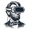 Lincoln im VR-Headset Retro-Design