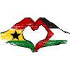 Ghana Palestine Flag Hands Heart Shape Used