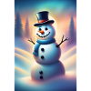 Happy wintery snowman