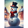 Schneemann im Freien mit Zylinder