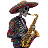 Saxophone Mexican Skeleton