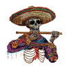 Flute Mexican Skeleton