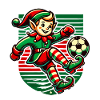 Soccer Playing Christmas Elf Fun