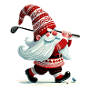 Golfspiller Nisse Dværg Jul Golfspiller Elf
