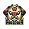 Christmas Gingerbread Man Bodybuilder Fitness
