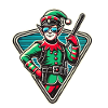 Christmas elf with sunglasses
