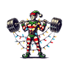 Christmas Fitness Elf with Dumbbells