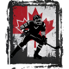 Canada Bandiera HOCKEY Vintage Hockey Giocatore Patriottico