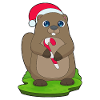 Beaver Christmas Candy Cane