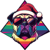 Bouledogue chien Noël cool