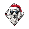 Caniche chien Noël cool