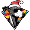 Greyhound Chien Noël Cool