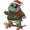 Hippopotamus Christmas Funny
