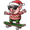 Pig Christmas Funny