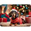Teckel de Noël mignon