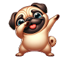 Cute dab pug cartoons pet