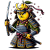 Wütender Samurai Zitrone Krieger Kunstwerk