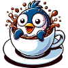 Funny Penguin Coffee Caffeine Lover