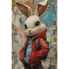 Bunny in graffiti jacket