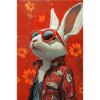 Red bunny with sunglasses