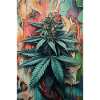 Graffiti Cannabis Leaf Art