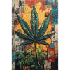Graffiti Hanfblatt Wandkunst