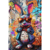 Bunter Graffiti Hase Sonnenbrille