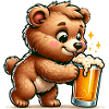 Cute Bear Drinking Beer