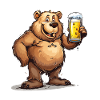 Cute Bear Drinking Beer 2