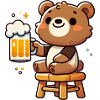 Cute Bear Drinking Beer 3