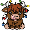 Highland cow for christmas